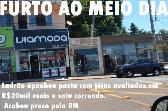 Funcionárias seguiram o ladrão que acuado jogou fora os objetos e fugiu correndo. O homem é natural de Boa Vista do Buricá
