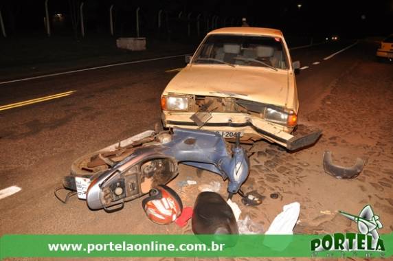 O motociclista foi socorrido pelo SAMU