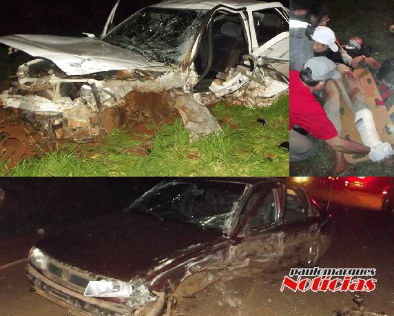 Dois automóveis colidiram por volta das 20he15min deste sábado (05)
