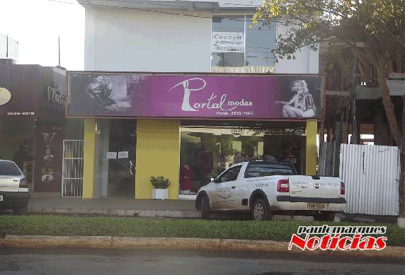 Dessa vez, ladrões agiram na loja Portal Modas localizada na Av. Uruguai