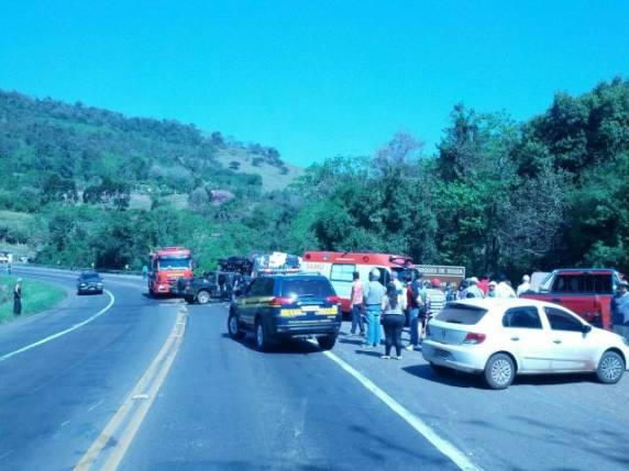 Caminhão e dois carros se envolveram na colisão ocorrida no Vale do 

Taquari