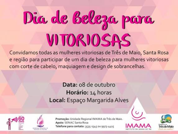 Evento integra a programação do Outubro Rosa