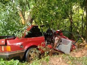 Carro colidiu 

contra uma árvore na VRS-324, na Região Noroeste