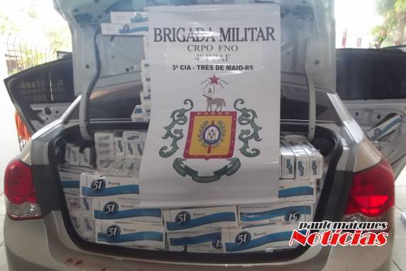 O 

automóvel foi encontrado na localidade de Quarainzinho, na divisa dos municípios de Três de Maio e Independência