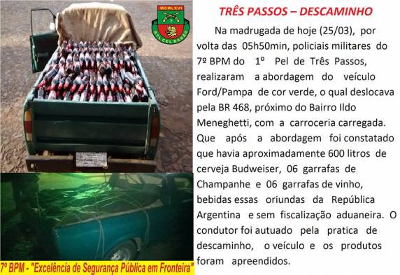 O veículo foi abordado na BR 468