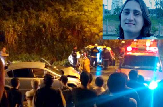 Ruan Felipe Nazario, 20 

anos, ficou preso às ferragens após seu carro colidir com outro veículo