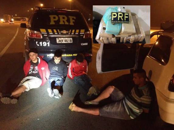 Quatro homens que estavam com a droga foram presos e encaminhados ao presídio de Tijucas