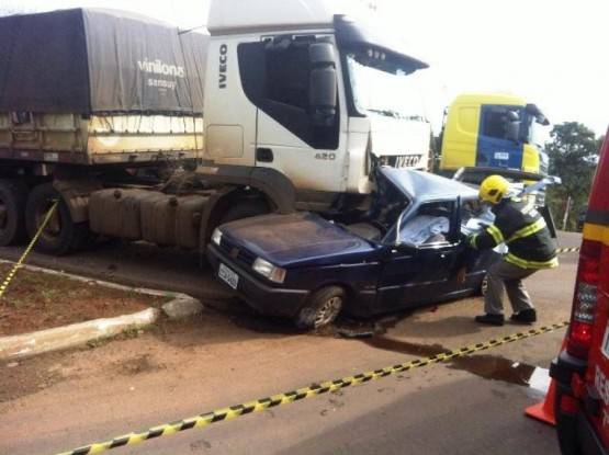 Acidente ocorreu no trevo de acesso ao município de 

Severiano de Almeida