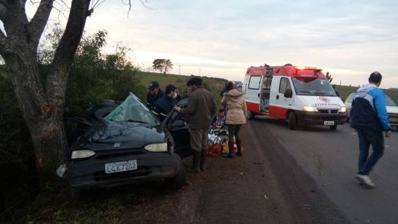O acidente aconteceu entre Jaguari e São Vicente do Sul