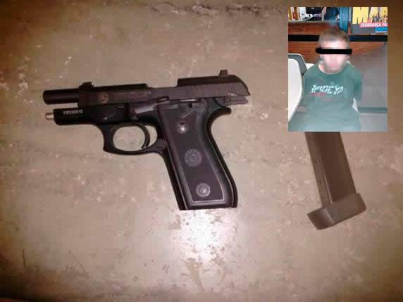 Menor, de 15 anos, estava com pistola sem munição e foi levado ao Deca