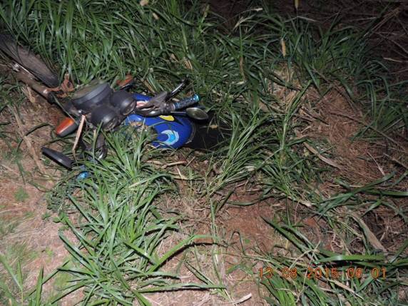 Segundo o piloto um dos pneus da moto estourou provocando o acidente