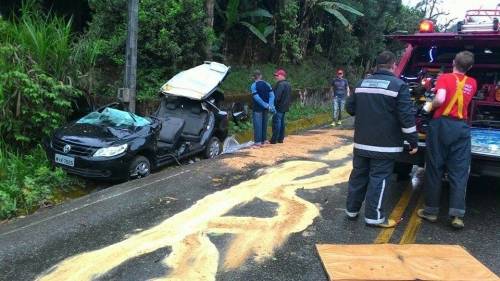 Acidente aconteceu na Serra Dona Francisca na tarde deste domingo