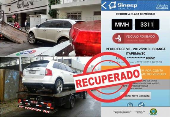 Ford Edge foi furtada no domingo