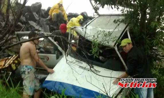 Veículo que a vítima conduzia desceu um barranco de pedras na lateral da rodovia. Chovia no momento do 

acidente e a pista estava bastante molhada