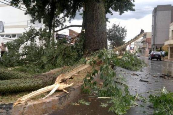 Ventos de quase 100 km/h atingiram o município de Cruz Alta