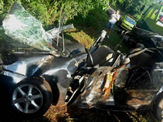 Segundo os policiais, ocupantes de carro usavam cinto e cadeirinha
