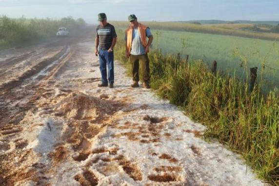 Agricultores encontraram granizo ainda pela manhã