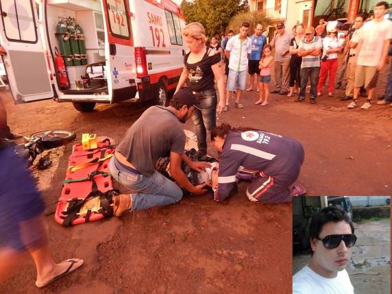 Motoqueiro teve sua 

frente cortada por Belina cujo condutor fugiu do local sem prestar socorro à vítima