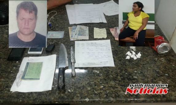 Mulher tentou esconder parte da droga com os filhos menores que estavam com eles