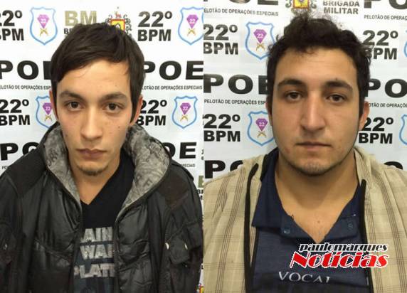 Policiais do POE/BM prenderam os dois elementos em Lajeado