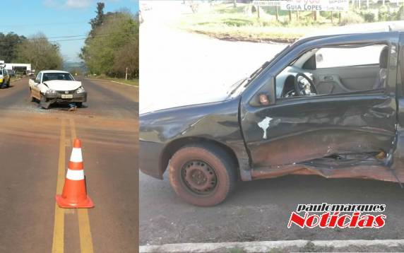 Caminhonete e automóvel colidiram na RS-344 

