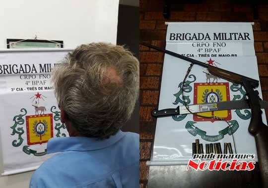 Homem disparou um tiro de arma de fogo em 

direção da esposa dele mas não acertou