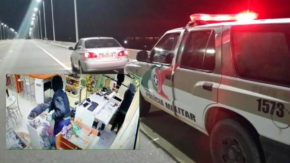 Suspeitos trocaram tiros com a polícia na madrugada deste sábado (15)