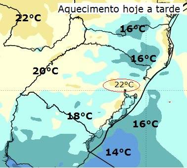 À tarde, temperaturas chegam a 22ºC em algumas áreas
