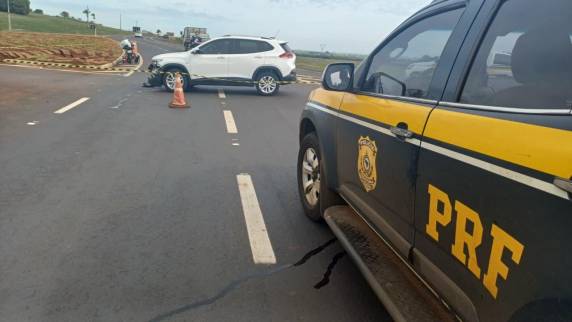 Colisão entre carro e motocicleta foi registrada na manhã desta quarta-feira (06) na BR-285, em São Luiz Gonzaga